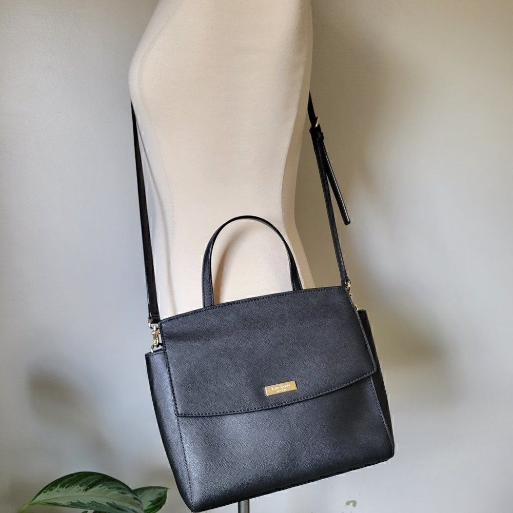 USED ONCE KATE SPADE GENUINE LEATHER CROSSBODY BLACK BAG